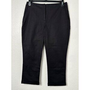 So Slimming By Chico's Dress Cuffed Capris Stretch Pants Black Size 0.5 US 6